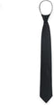 Men's Black Classic Woven Jacquard Solid Pre-Tied Adjustable Zipper necktie...