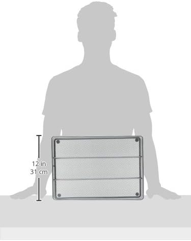 Honey-Can-Do KCH-02162 Steel Mesh 6-Compartment Cutlery Utensil Organizer, Silver, 16x11.25x2...