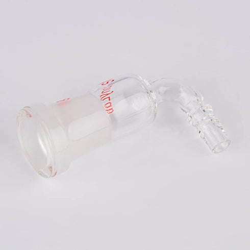 stonylab Glass 90 Degree Vacuum/Inert Gas Adapter, Borosilicate Glass Bent Inlet Adapter with 19/22 Outer Joint and Hose for Laboratory Lab Supply...