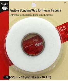 Dritz Fusible Heavy Fabrics Bonding Web, 5/8-Inch x 18-Yards, White...
