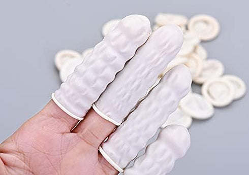 20 PCS DIY Handmade Earring Making Tools Material Anti-Perspiration Finger Protective Cover Disposable Gloves Latex Finger Cover...