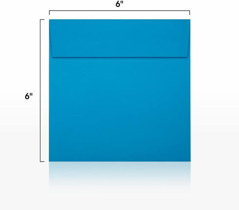 LUXPaper Square Invitation Envelopes | Peel & Press | 6" x 6" | Pool Blue | 80lb. Text | 50 Qty...