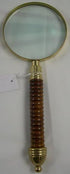 Solid Brass Magnifying Glass w/Wood Handle & Felt Bag...