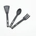 Kitchen Cooking Tools 3Pcs Mini Nylon Kitchen Utensils Set Slotted Turner Solid Spoon Fork Children Dinner Tools (black)...
