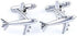 Airplane Plane Commercial Jetliner Jet Aircraft Pilot Pair Cufflinks in a Presentation Gift Box & Polishing Cloth...