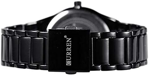 CURREN Men's Watches Classic Black/Silver Steel Band Quartz Analog Wrist Watch with Date for Man...