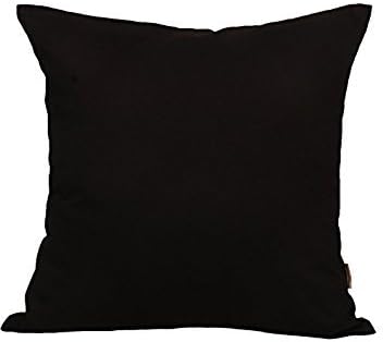 TangDepot Handmade Decorative Solid 100% Cotton Canvas Throw Pillow Covers/Pillow Shams, (26"x26", Black)...