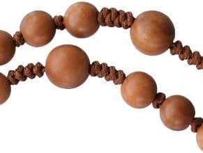 Sine Cera Light Jujube Wood 5 Decade Catholic Rosary, Double-sided Laser Engraved Centerpiece, Smooth 8/10mm Beads...