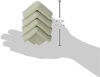 KidKusion Jumbo Corner Cushion | Made in USA | Taupe | 4 Pack | Furniture and Corner Protector...