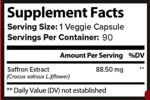 Saffron Extract 88.50mg - 90 Capsules - 100% Pure Saffron Supplements - Saffron Capsules - Saffron Supplements - Improves Mood - Saffron Pills for...
