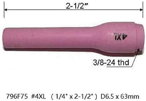 RIVERWELD TIG Alumina Nozzles Ceramic Cups Long Assorted Size Kit 796F74 (#3XL 3/16") 796F75 (#4XL 1/4") 796F76 (#5XL 5/16") 796F77 (#6XL, 3/8") O...