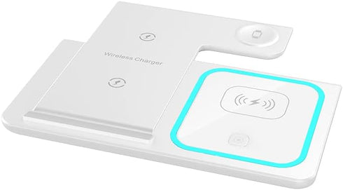 Qi Wireless Fast Charging Stand 3 in 1 Fast Wireless Charger Compatible with Multi-Devices W/Wall Connector...