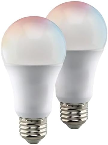 Satco 10W 2700-5000K A19 Medium Base LED Starfish IOT Replacement Lamp (Pack of 2)-4.57 Inches Tall and 2.36 Inches Wide...