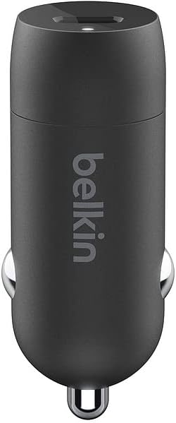 Belkin USB-C Car Charger 18W W/ 4Ft USB-C to Lightning Cable (iPhone Fast Charger for iPhone 11, Pro, Max, XS, Max, XR, X, 8, Plus, iPhone SE 2020...