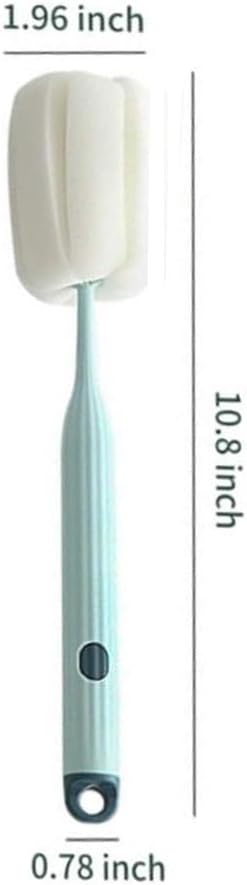 GUDEKIKL 2Pcs Sponge Clean Bottle Brush,Long Handle Plastic Sponge Brush,Flexible Sponge Cleaner Brush,Kitchen Cleaning Cup Brush for Glasswares...