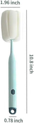 GUDEKIKL 2Pcs Sponge Clean Bottle Brush,Long Handle Plastic Sponge Brush,Flexible Sponge Cleaner Brush,Kitchen Cleaning Cup Brush for Glasswares...