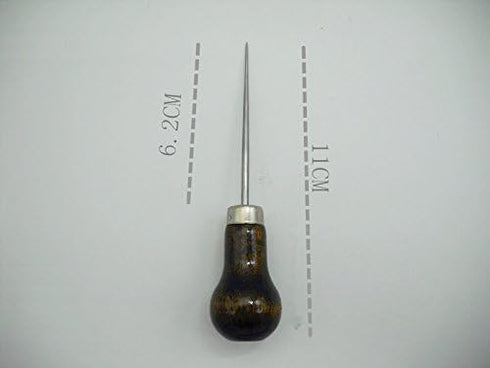 Pack of 5 Gourd Shape Leather Craft Cloth Wood Handle Scratch Awl Tool Pin Punching...