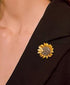 Sunflower Brooch Pins Set Rhinestone Crystal Flower Bee Lapel Pin Shining Elegant Vintage Gold Yellow Pin Ladies Brooch...