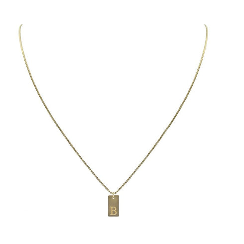 14K Gold Plated Chain Letter B Necklace Jewelry Trendy Dainty Simple Hypoallergenic Fashion Pendant Custom Initial Charm Gold Chain Gifts Accessor...