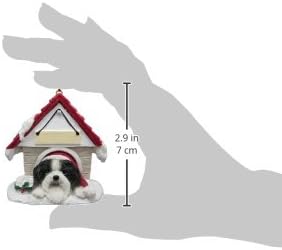 Shih Tzu Black and White Ornament A Great Gift For Shih Tzu Owners Hand Painted and Easily Personalized "Doghouse Ornament" With Magnetic Back...