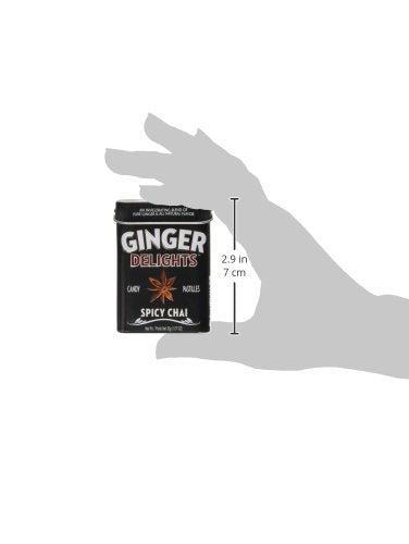 Big Sky Ginger Delights - Spiced Chai, Blood Orange, Mango, and D'Anjou Pear - Variety 4 Pack - Naturally Flavored Ginger Mints in Resealable Meta...