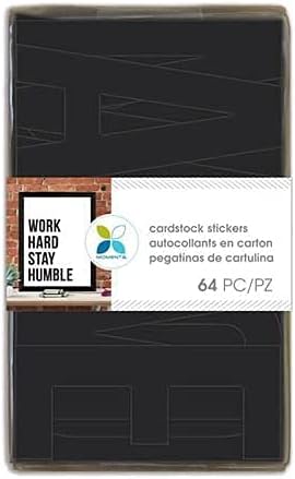 Momenta Cardstock Alphabet Stickers - Large Black Adhesive Letter Stickers for Posters, Bulletin Board, Presentation Charts - 4 Inches - 64 Count...