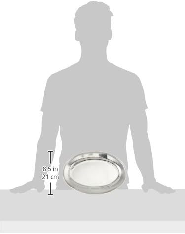 Winco OPL-12 Stainless Steel Oval Platter, 12-Inch by 8.63-Inch...