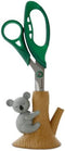Scissors with Animated Koala Holder, 8.5” Stainless Steel Blades, Comfortable Soft Air Grip Handles, Fun Animal Desk Decor with Non-Slip Weighted ...