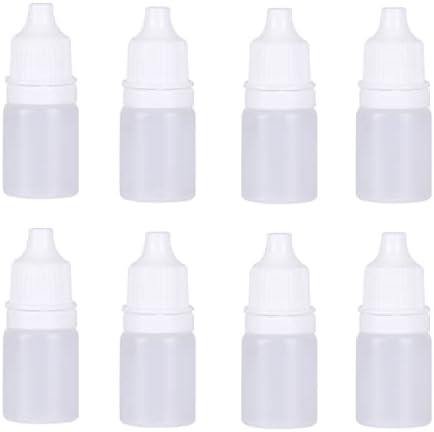 HLLMX 8 PCS Empty Plastic Squeezable Dropper Bottle Portable Empty Squeezable Dropper Bottle Container with Screw Cap Essential Oil Container 5ML...