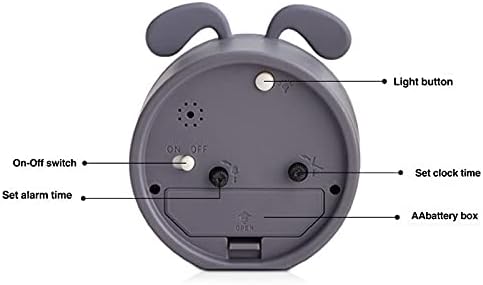 3" Cartoon Animal Alarm Clock Silicon Analog Silent Non Ticking Backlight Desk Clock...