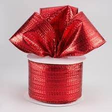 Red Wired Ribbon, Metallic Craft Supply, Handmade DIY Wreath Bow, 2.5 Inches x 10 Yard, Christmas Valentine, 4th of July, Wedding RG0140024...