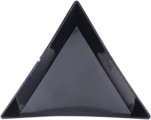 10Pcs/Set Black Plastic Triangle Tray, Nail Art Rhinestones Gems Crystal Tray, Beads Sorting Tray, Sorting Storage Plates Art Tray for Craft and D...