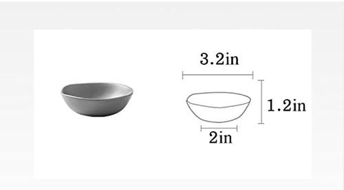 Classic Matte Ceramic Sauce Dishes Sushi Dipping Bowls Appetizer Plates with Irregular Ddge for Kitchen3.2'' (Set of 4)...