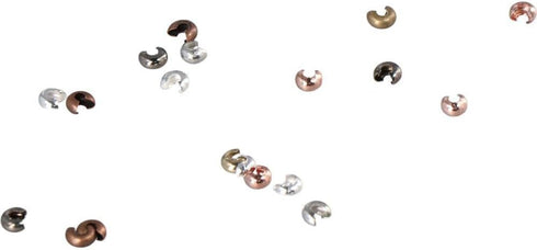 200Pcs Crimp Bead Knot Covers Column Tube Half Round Open Crimp Bead for Craft Supplies DIY Jewelry Making Accessory...