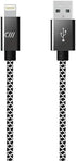 10ft Marbled Woven Lightning Cable - Black/White......