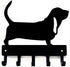 Basset Hound Key Holder & Leash Hanger for Wall - Large 9 inch Wide with 5 Hooks - Made in USA...