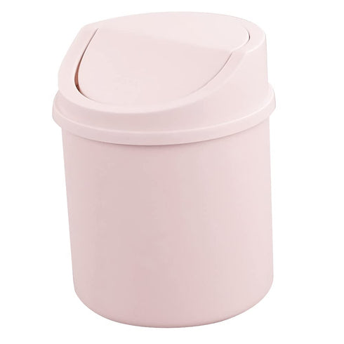 Plastic Tiny Waste Bin, Desktop Mini Trash Can with Swing Lid, Pink...