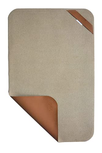 Vegan Leather Baby Changing Mat by Lark Baby Goods - Waterproof Wipeable Portable Diaper Pad - Foldable for Travel (14 x 22 in) - Brown...