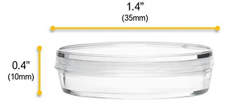 EISCO 25PK Disposable Petri Dish with Lid - Sterile - 35x15mm - Polystyrene - Triple Vented - Transparent...