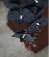 Rikyo 8 Heads Faux Black Orchid,40" Bouquets 2 Stem Phalaenopsis No Fade Petals Fake Flowers Forever Plants for Home Decoration, Office Decor,Wedd...