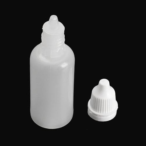 Clear 5ml/10ml/8ml/15ml/20ml/30ml/50ml White Plastic Empty Squeezable Dropper Bottles 50 Pcs Eye Liquid Dropper with Caps (20ml)...