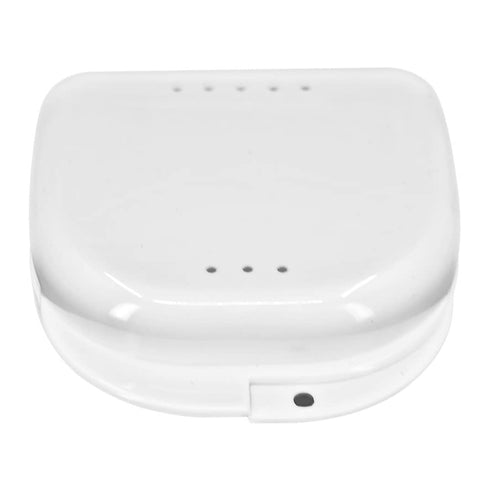 Retainer Case with Vent Holes - Orthodontic container for holding retainers, aligner, night-guard/mouth-guard. Small and Durable retainer case (2 ...