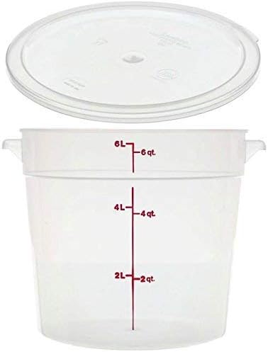CAMBRO RFS6PP190 Camwear 6-Quart Round Food Storage Container with Lid...