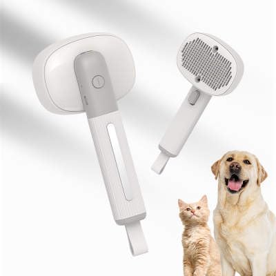 DOC'S 4 in 1 Multifunctional Vibration Massage Pet Comb Negative Ion One Click Self Cleaning Slicker Pet Grooming Brush for Dogs Cats...