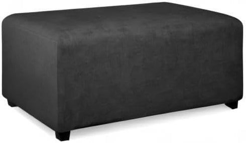 PureFit Super Stretch Soft Form Fit Ottoman Cover Rectangle - Ottoman Slipcovers for Foot Stool & Folding Storage Furniture for Living Room with N...