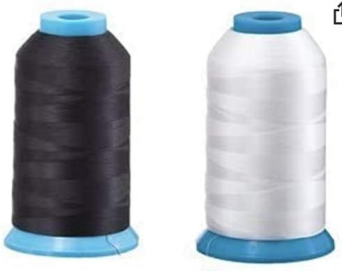 Set of 2 Huge Bobbin Thread for Sewing and Embroidery Machine 1 Black and 1 White 5500 Yards Each - Polyester - Embroidex - 90 Weight...