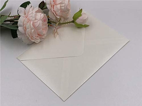 25 PCS Pearl Ivory Envelopes A7 ,5.35 x 7.7 inches, Perfect for 5x7 Wedding Invitation Cards,Birthday Greeting RSVP Invite...