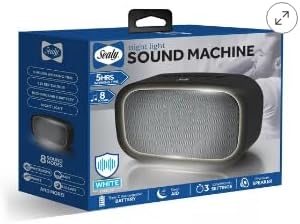 Sealy Sound Machine & Bluetooth Speaker with Night Light Rubberized Webbed Coating...
