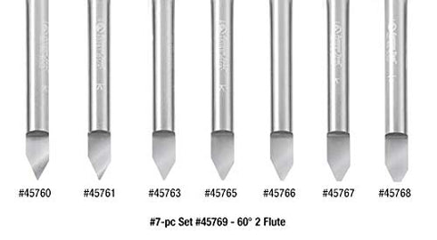 Amana Tool - 45771 Solid Carbide 30° Engraving 0.005 Tip Width x 1/4" Shank Sign...