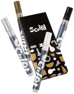 Sculpd Metallic Acrylic Paint Pens Set, Monotones Tones, Premium Fine Tips for Painting Pottery, Wood, Cardboard, Paper, Glass & Most Other Surfac...